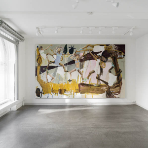 Installation view of the 2022 exhibition "Muses Having Fun" by Mie Olise Kjærgaard at Hans Alf Gallery