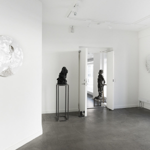 Installation view of the 2020 exhibition "Crowding at the Gate of Stupidity" by Jørgen Haugen Sørensen at Hans Alf Gallery