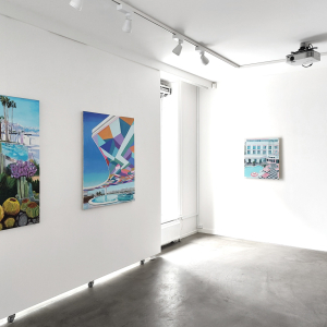 Installation view from the 2023 exhibition "Endless Summer" by Natasha Kissell at Hans Alf Gallery