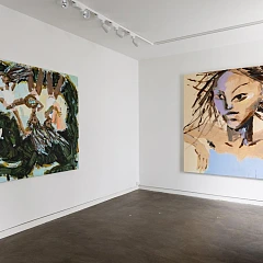 Installation view of the 2023 exhibition "Blind Spots" by Mie Olise Kjærgaard at Hans Alf Gallery