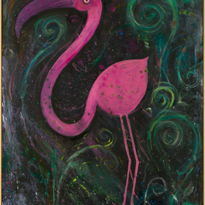 Club Flamingo, 2022, painting by Anders Brinch