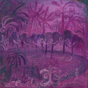 Jurassic Pool (Purple), 2023, painting by Anders Brinch