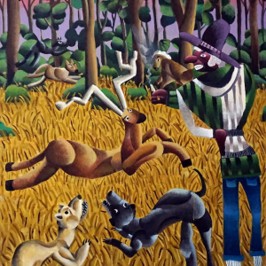 Happy Hunting Ground 2020 Egg Yolk Acrylics on Canvas 120 x 160 cm