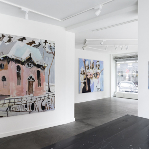 Installation view of "Hysteria", 2020, by Mie Olie Kjærgaard at Hans Alf Gallery