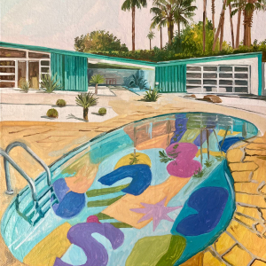 Painted Pool, 2023, painting by Natasha Kissell | Hans Alf Gallery