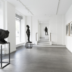 Installation view of the 2020 exhibition "Crowding at the Gate of Stupidity" by Jørgen Haugen Sørensen at Hans Alf Gallery