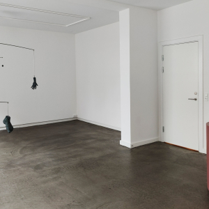 Installation view of the 2022 exhibition "Mindless Actions and Unfinished Stories" by Fredrik Raddum at Hans Alf Gallery