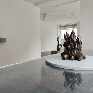 Installation view of the 2022 exhibition "Mindless Actions and Unfinished Stories" by Fredrik Raddum at Hans Alf Gallery