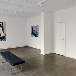 Installation view of the 2022 exhibition "Bedtime Stories" by Ralf Kokke at Hans Alf Gallery