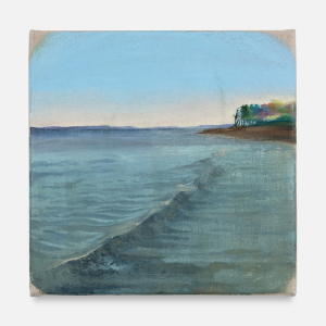Early morning, Hornbaek Østerstrand, 2019, painting by Martin Bigum