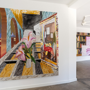 Installation view of the 2023 exhibition "Bar Roma" by Erik A. Frandsen at Hans Alf Gallery