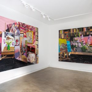 Installation view of the 2023 exhibition "Bar Roma" by Erik A. Frandsen at Hans Alf Gallery