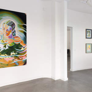 Installation view of the exhibition "Two Worlds" by Martin Bigum at Hans Alf Gallery