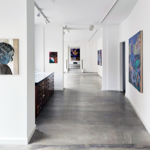 Installation view of the exhibition "Resonant Hues" by Anne Torpe at Hans Alf Gallery